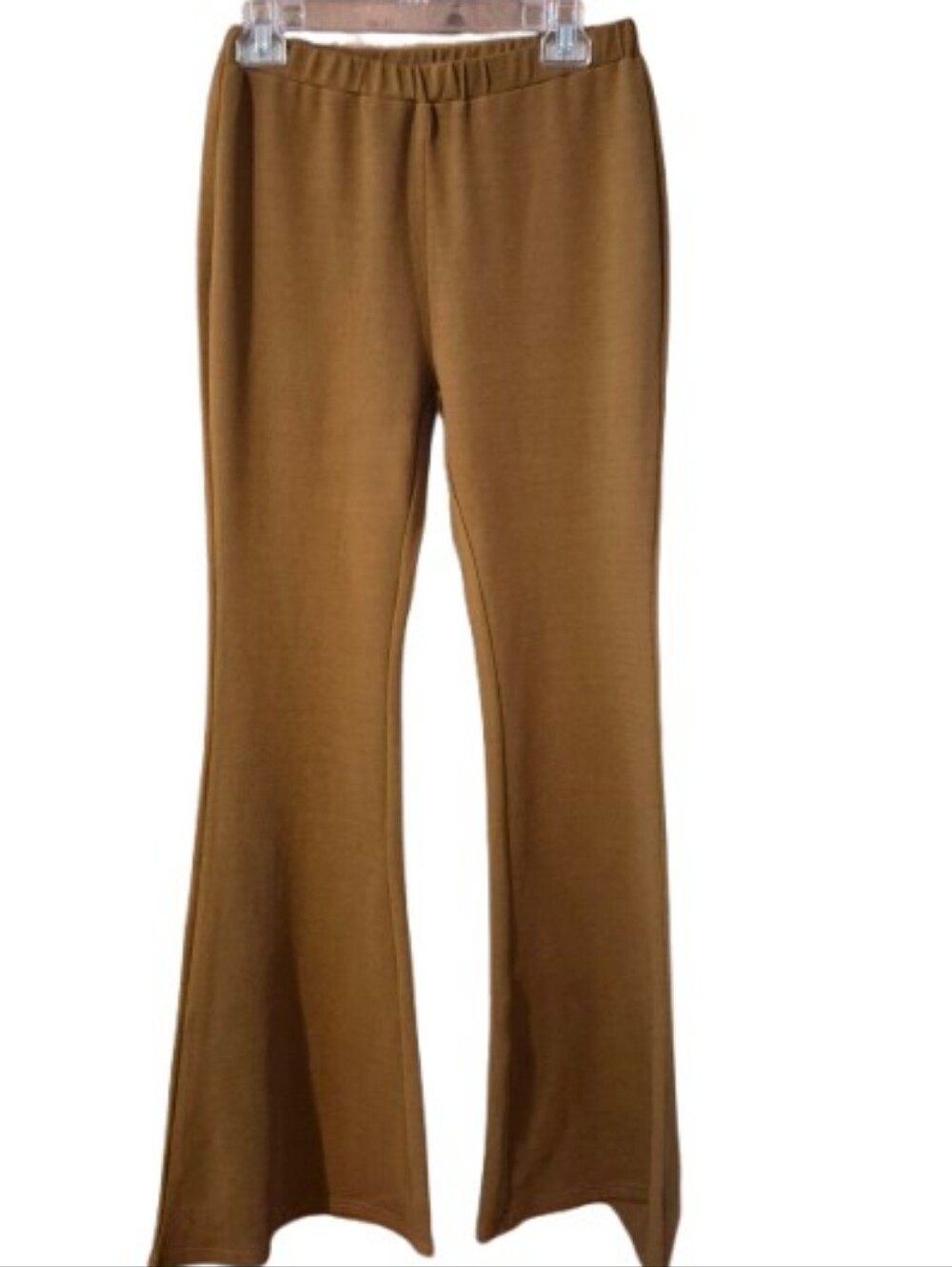 Cider Brown Flare Knit Elastic Waist Pants " Your Closets Happy Place Size Large